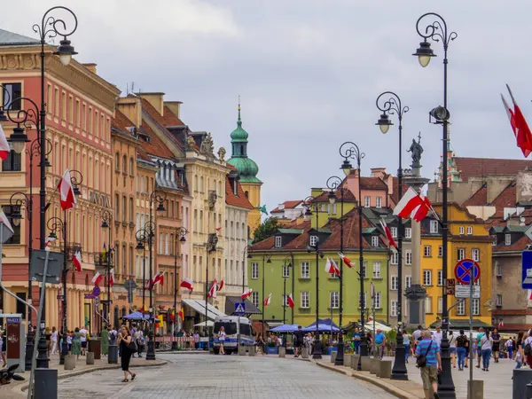 stock image Warsaw, Poland - August 14, 2022: View of Nowy Swiat Street in the old town.