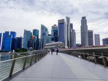 Singapur - 6 Şubat 2023: Jubilee Köprüsü.