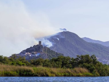 6 Ağustos 2023 'te Posada' daki büyük yangın. Sardunya, İtalya