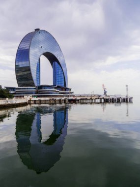 Bakü, Azerbaycan 'daki Yarım Ay Oteli manzarası