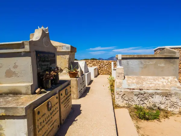 Stock image Tavolara, Italy - August 8, 2023: View of the Monumental Cemetery of Tavolara.