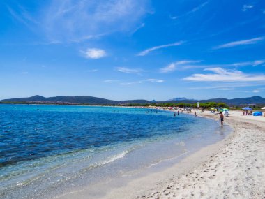 Budoni, Sardunya, İtalya 'daki Capanna Sahili manzarası
