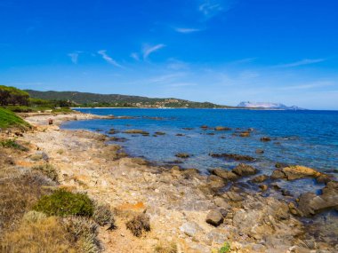 Budoni, Sardinya, İtalya 'daki Cala Cuppetti manzarası