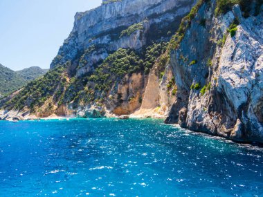 Sardunya, İtalya 'daki muhteşem Orosei Körfezi manzarası