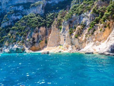 Sardunya, İtalya 'daki muhteşem Orosei Körfezi manzarası