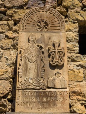 Ermenistan ile Türkiye sınırındaki Ararat Dağı yakınlarındaki Khor Virap Manastırı 'nda sanat eseri