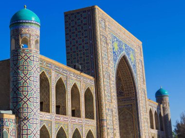 View of Tilla-Kari Madrassah in Samarkand, Uzbekistan clipart