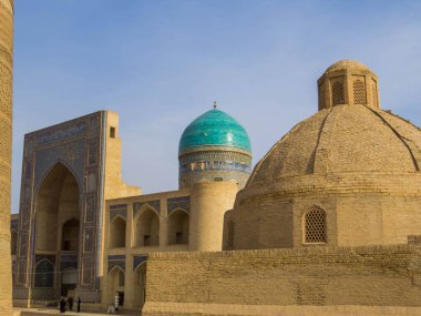 Kalon Camii manzarası. Buhara, Özbekistan 'da