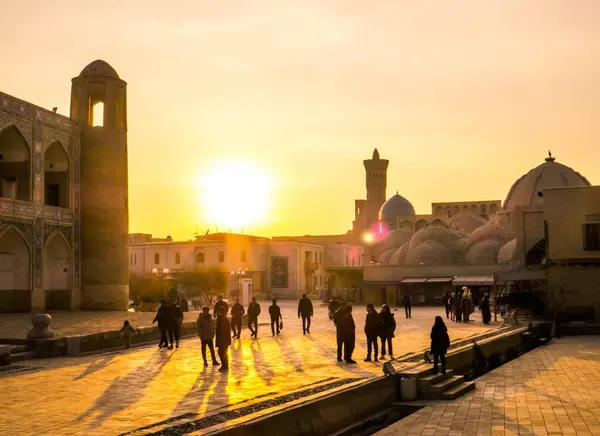 stock image Amazing sunset over the old town of Bukhara, Uzbekistan