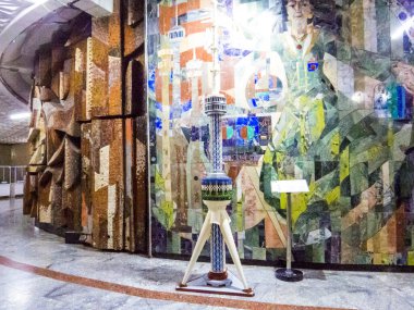 Taşkent, Özbekistan - 26 Ocak 2024: Taşkent Kulesi 'nin iç manzarası.