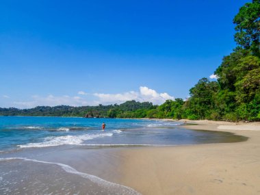 Kosta Rika 'daki Manuel Antonio Ulusal Parkı' ndaki kumsal manzarası