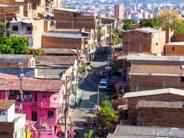 Medellin, Kolombiya 'da mahalle hava manzarası
