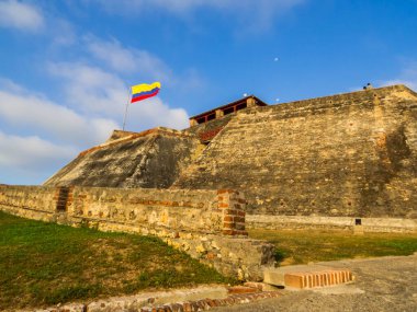 Cartagena, Kolombiya 'daki San Felipe de Barajas Kalesi manzarası
