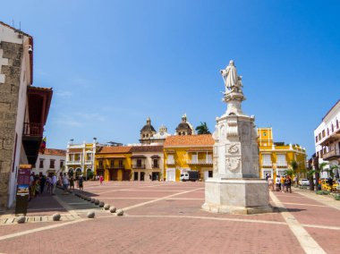 Kolombiya, Cartagena 'daki Plaza de la Aduana manzarası