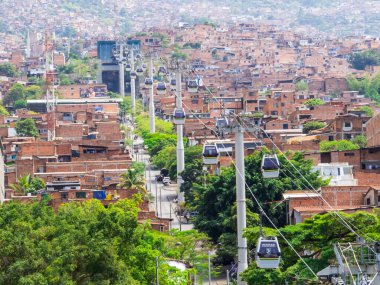 Medellin, Colombia - February 14, 2024: View of the Acevedo Metrocable station. clipart