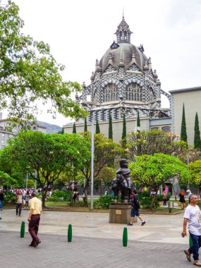 Medellin, Colombia - February 17, 2024: View of the famous Plaza Botero. clipart