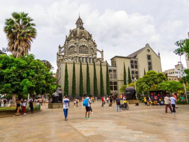 Medellin, Colombia - February 17, 2024: View of the famous Plaza Botero. clipart