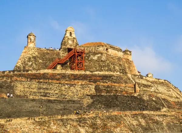 Cartagena, Kolombiya 'daki San Felipe de Barajas Kalesi manzarası