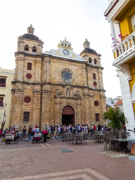 Cartagena, Kolombiya - 18 Şubat 2024: Santuario de San Pedro Claver manzarası.