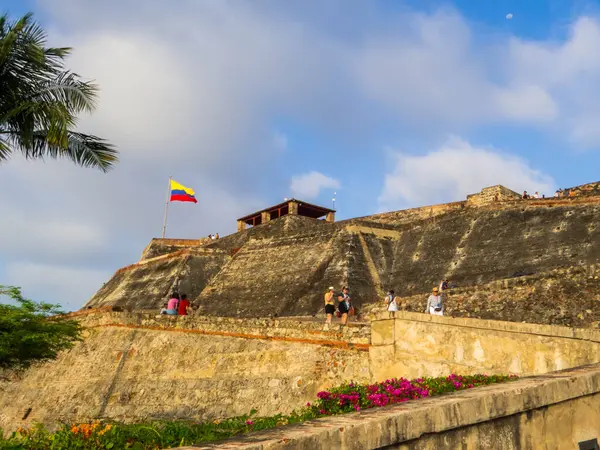 Cartagena, Kolombiya - 19 Şubat 2024: San Felipe de Barajas Kalesi.