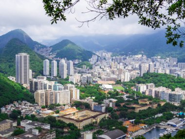 Sugarloaf Dağı 'nın tepesinden şehrin havadan görüntüsü. Rio de Janeiro, Brezilya 'da