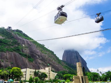 Ünlü Sugarloaf Dağı manzarası. Rio de Janeiro, Brezilya 'da
