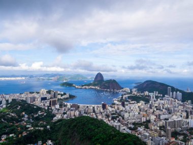 Mirante Dona Marta 'dan şehir manzarası. Rio de Janeiro, Brezilya 'da