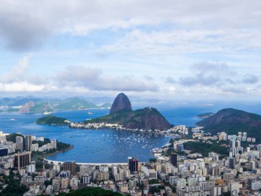Mirante Dona Marta 'dan şehir manzarası. Rio de Janeiro, Brezilya 'da
