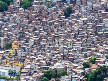 Ünlü Rocinha Favela 'nın manzarası. Rio de Janeiro, Brezilya 'da