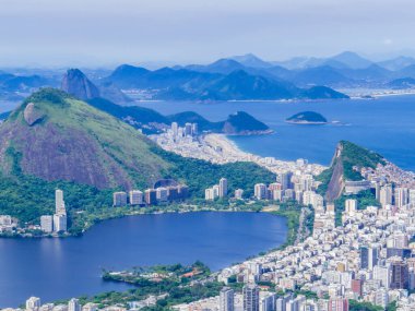 Two Brothers Hills 'in tepesinden şehir manzarası. Rio de Janeiro, Brezilya 'da