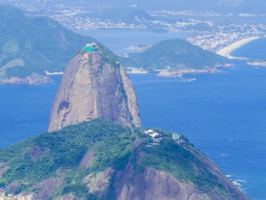 Ünlü Sugarloaf Dağı manzarası. Rio de Janeiro, Brezilya 'da