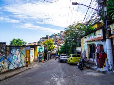 Rio de Janeiro, Brezilya - 28 Şubat 2024: Vidigal kenar mahalle manzarası.