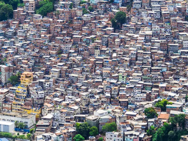 Ünlü Rocinha Favela 'nın manzarası. Rio de Janeiro, Brezilya 'da