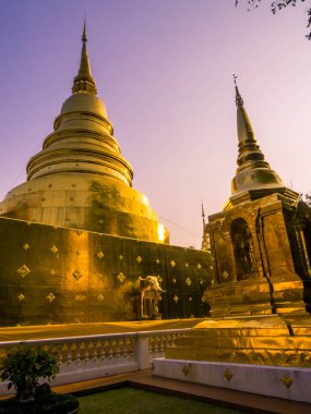 Chiang Mai, Tayland 'da Wat Phra Singh Woramahawihan manzarası