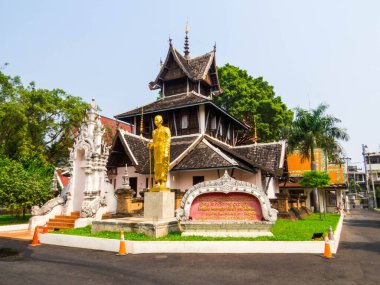 Budist El Yazmaları Kütüphanesi ve Müzesi 'nin manzarası. Chiang Mai, Tayland 'da