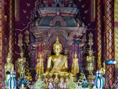 Chiang Mai, Tayland 'da Wat Chiang Man' in iç mekanı