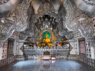 Chiang Mai, Tayland 'daki Gümüş Tapınak (veya Wat Sri Suphan) manzarası