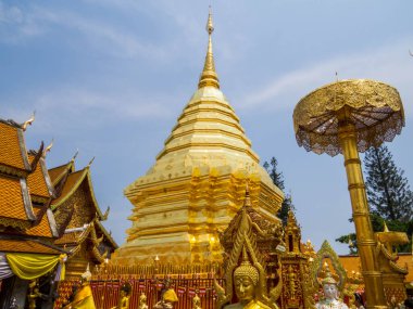 Doi Sutep 'in Wat Phra manzarası. Chiang Mai, Tayland 'da