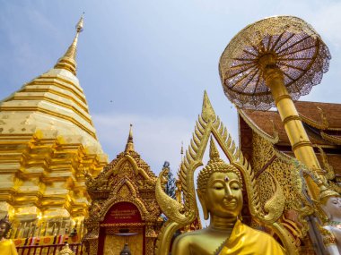 Doi Sutep 'in Wat Phra manzarası. Chiang Mai, Tayland 'da