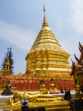 Doi Sutep 'in Wat Phra manzarası. Chiang Mai, Tayland 'da