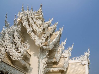 Beyaz Tapınak Manzarası (Wat Rong Khun). Chiang Rai, Tayland 'da.