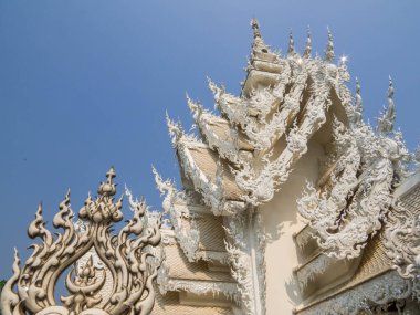 Beyaz Tapınak Manzarası (Wat Rong Khun). Chiang Rai, Tayland 'da.
