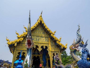 Chiang Rai, Tayland 'daki Mavi Tapınak (Wat Rong Suea) manzarası