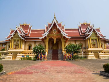 Kuzey Luang 'ın Wat manzarası. Vientiane 'de, Laos