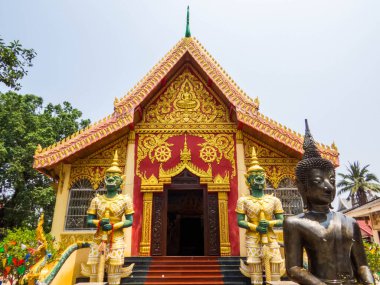 Wat Phonexai manzarası. Vientiane 'de, Laos