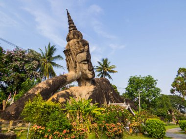 Vientiane, Laos 'taki ünlü Buda Parkı manzarası