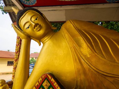 Wat Kang 'ın manzarası. In Vang Vieng, Laos