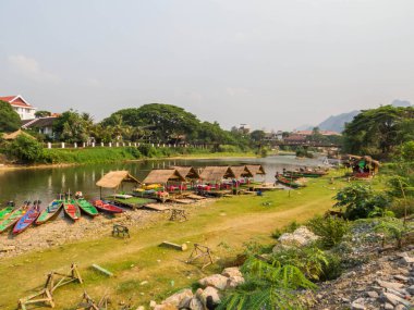 Vang Vieng, Laos 'taki Nam Song Nehri manzarası