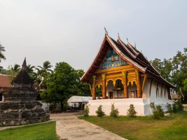 Wat Aham 'ın manzarası. Luang Prabang 'da, Laos.
