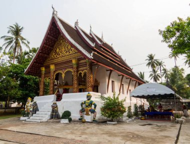 Wat Aham 'ın manzarası. Luang Prabang 'da, Laos.